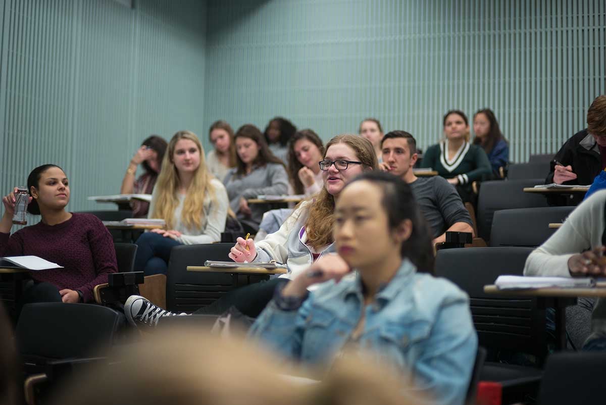 Students listening to Michael Kleiman's lecture