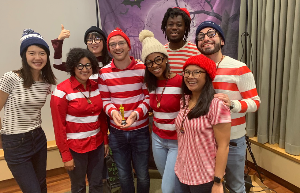 8 people dressed up as Waldo from &quot;Where's Waldo&quot;