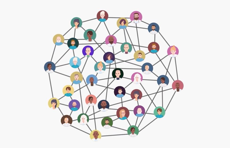 Cartoon graphic of clinician network