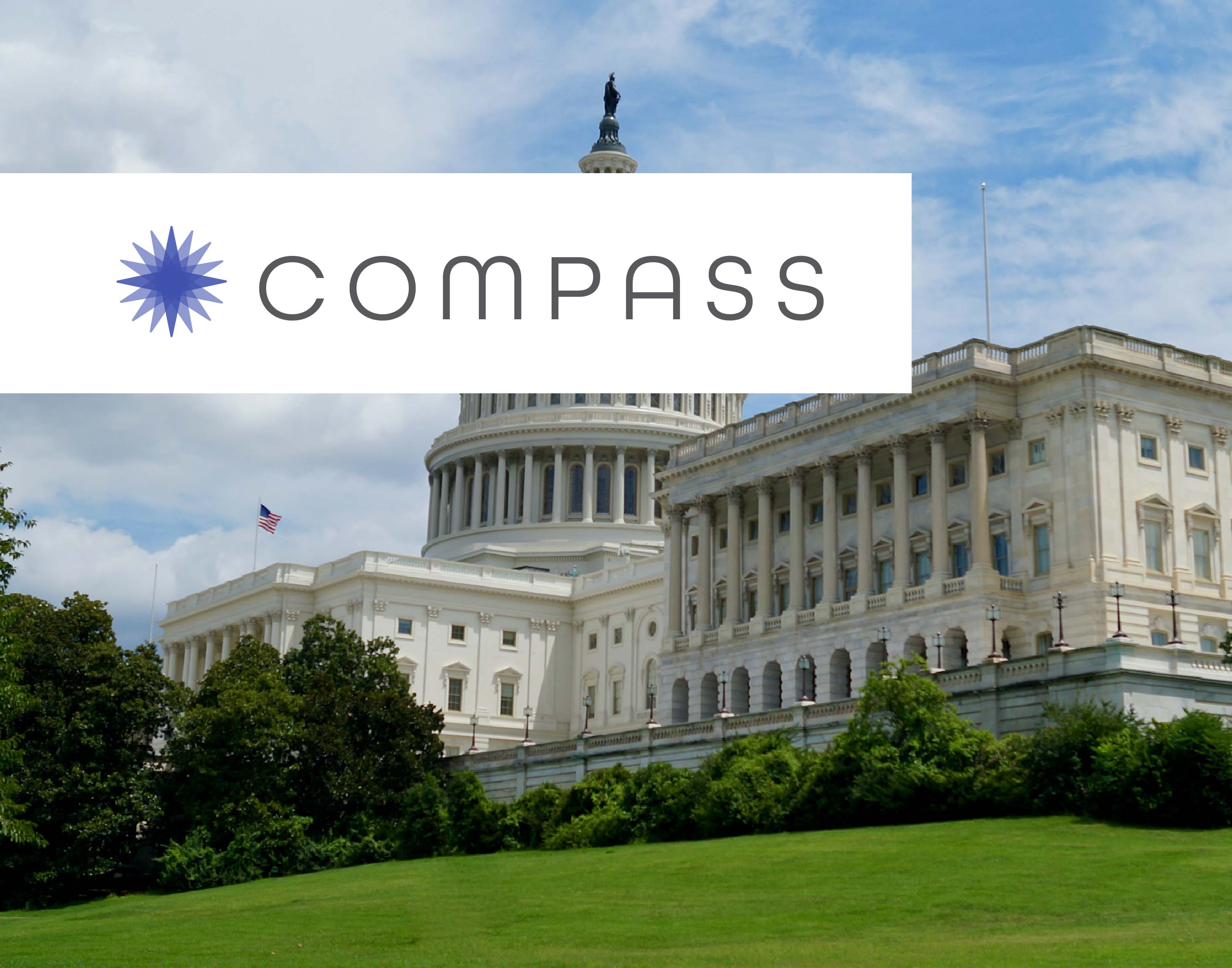 Compass Logo over and image of the US Capitol Building