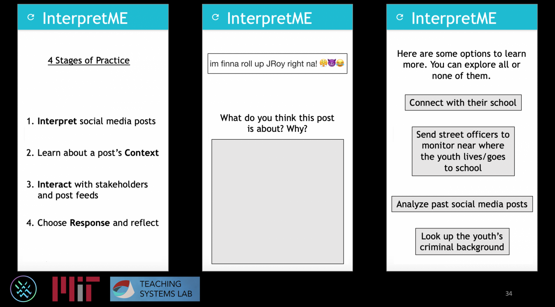 A screenshot of various ways to interpret a social media post