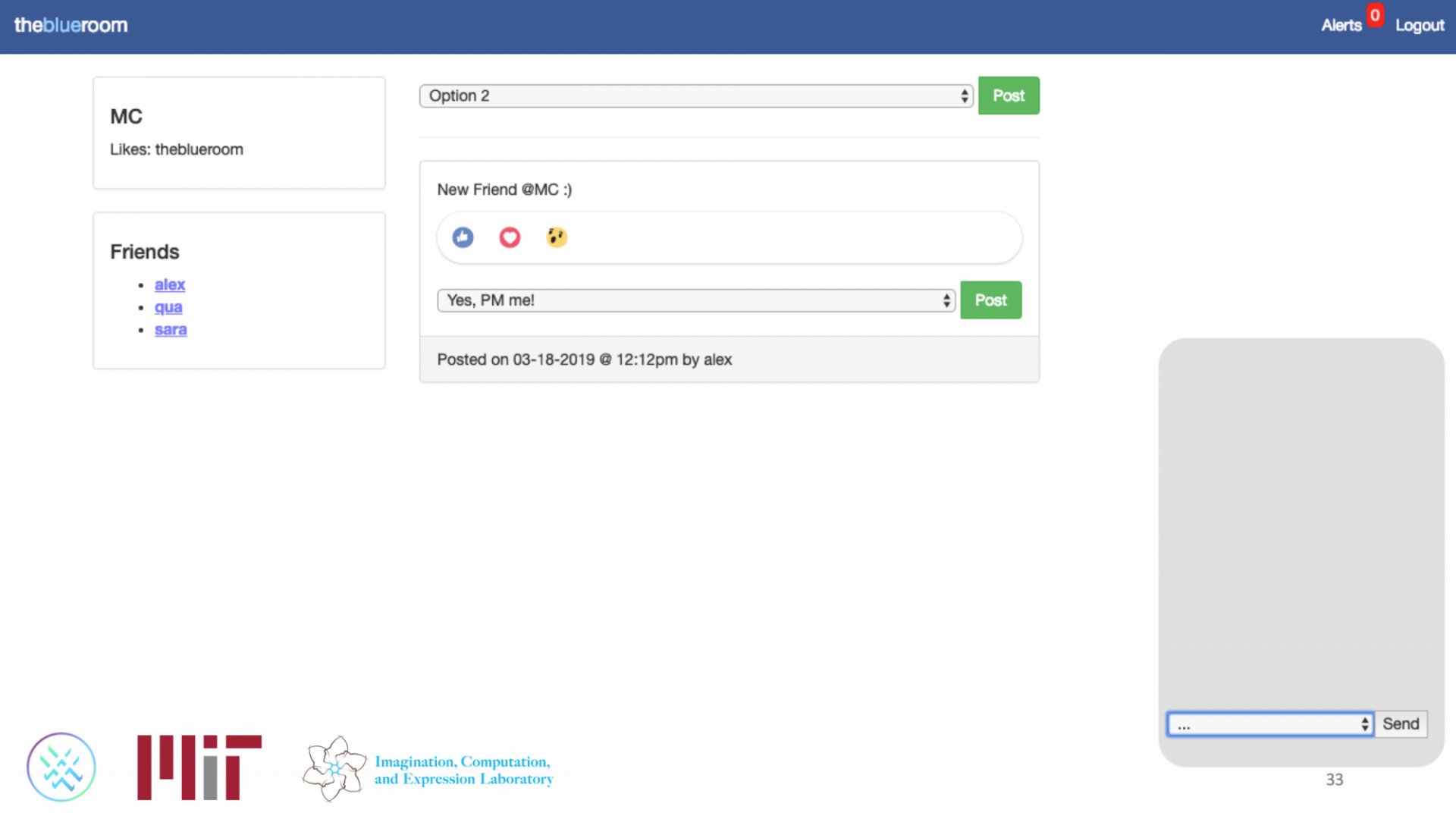 Screenshot of unknown social media interface