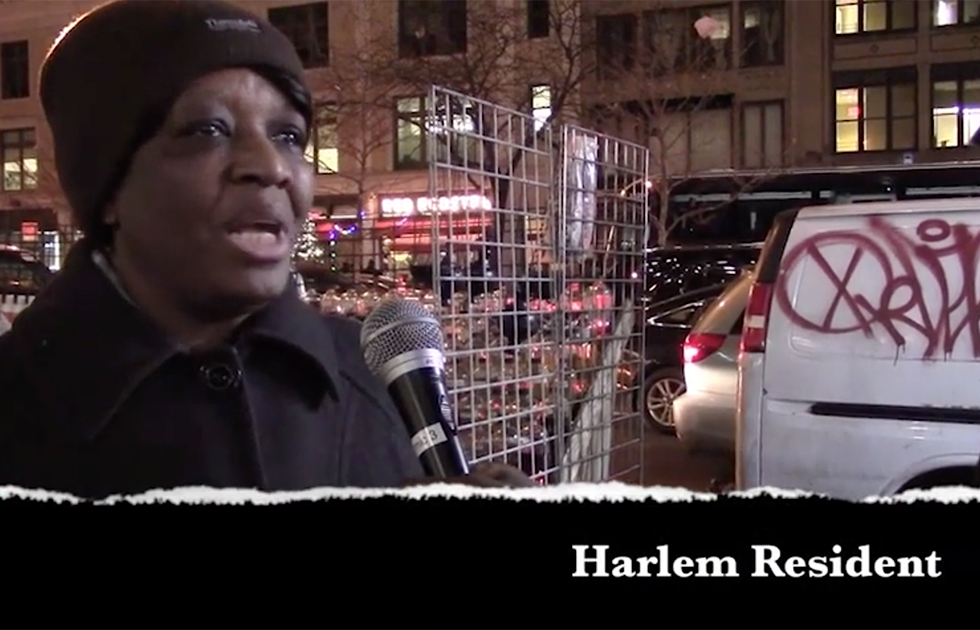 Harlem resident being interviewed