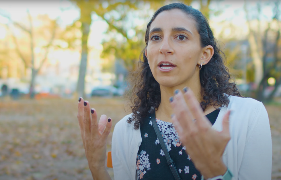 Kelly Diaz Speaking Outdoors