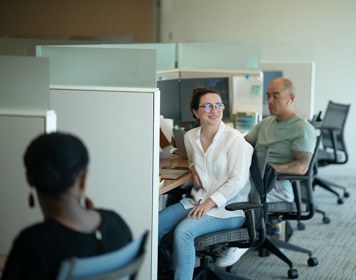 Mariela Morales in the office at CARGC