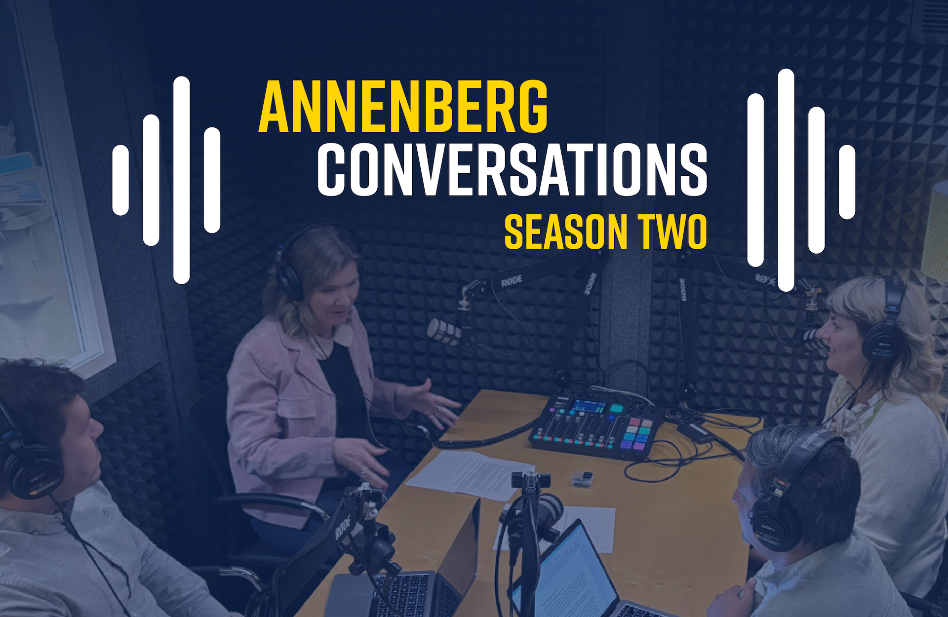 Annenberg community members record a podcast