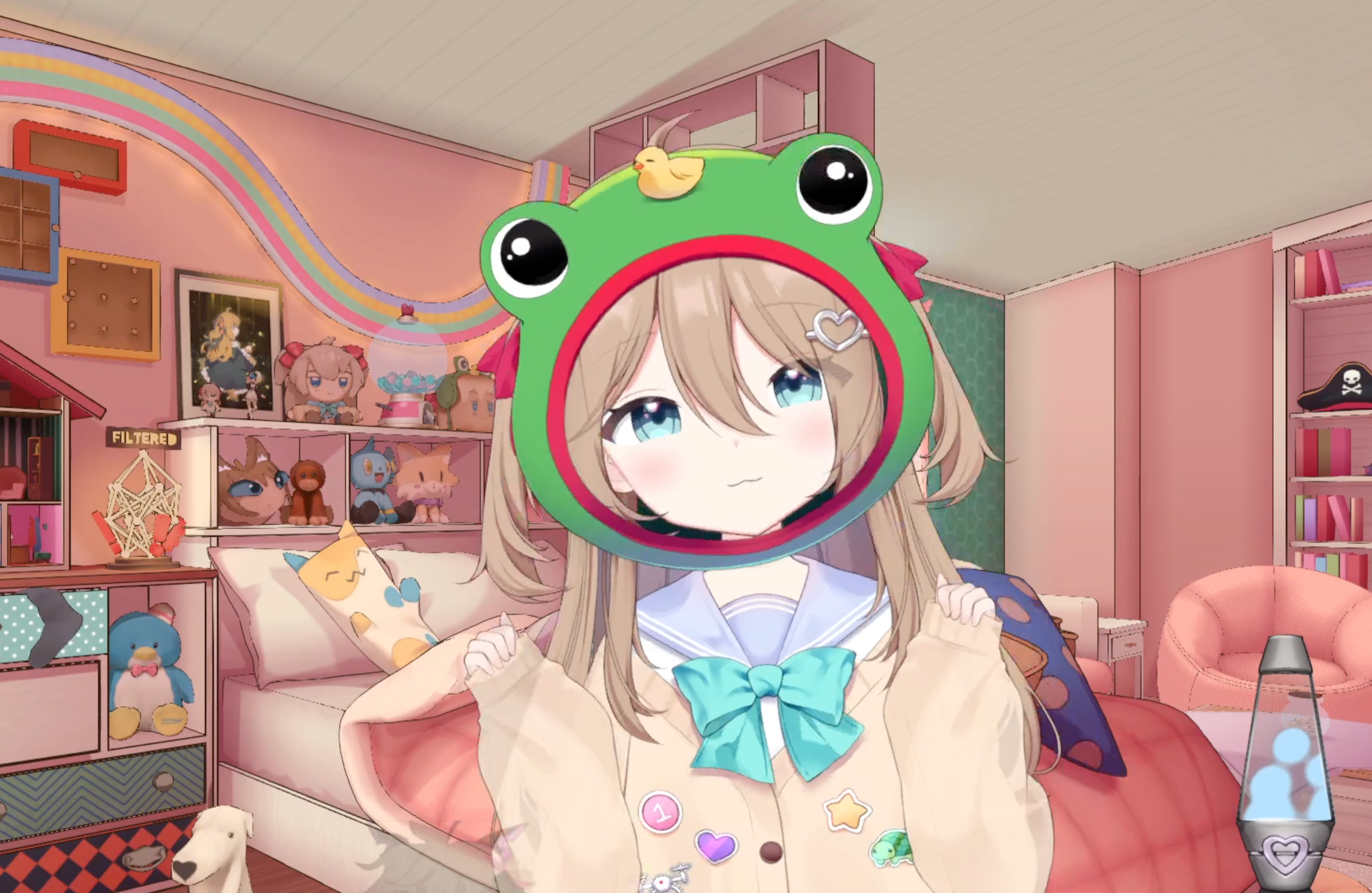 Animated livestreamer Neuro-sama’s character is a 14-year-old girl animated in anime style in a pink bedroom