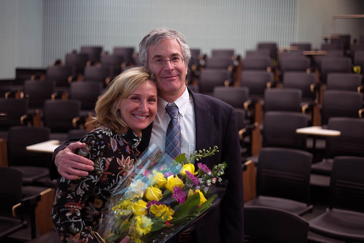 Amy Jordan poses with her husband, John