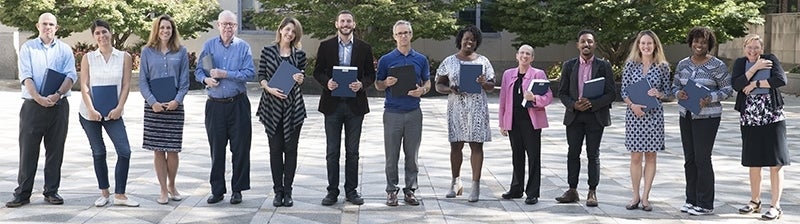 Panelists for Graduate Student Professional Development Day lined up.