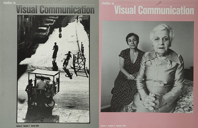 Photo of covers of two issues of Studies in Visual Communication