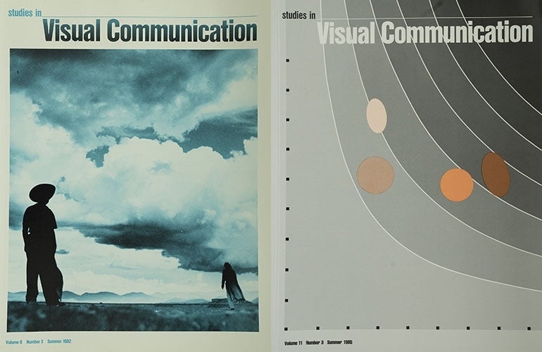 Photo of covers of two issues of Studies in Visual Communication