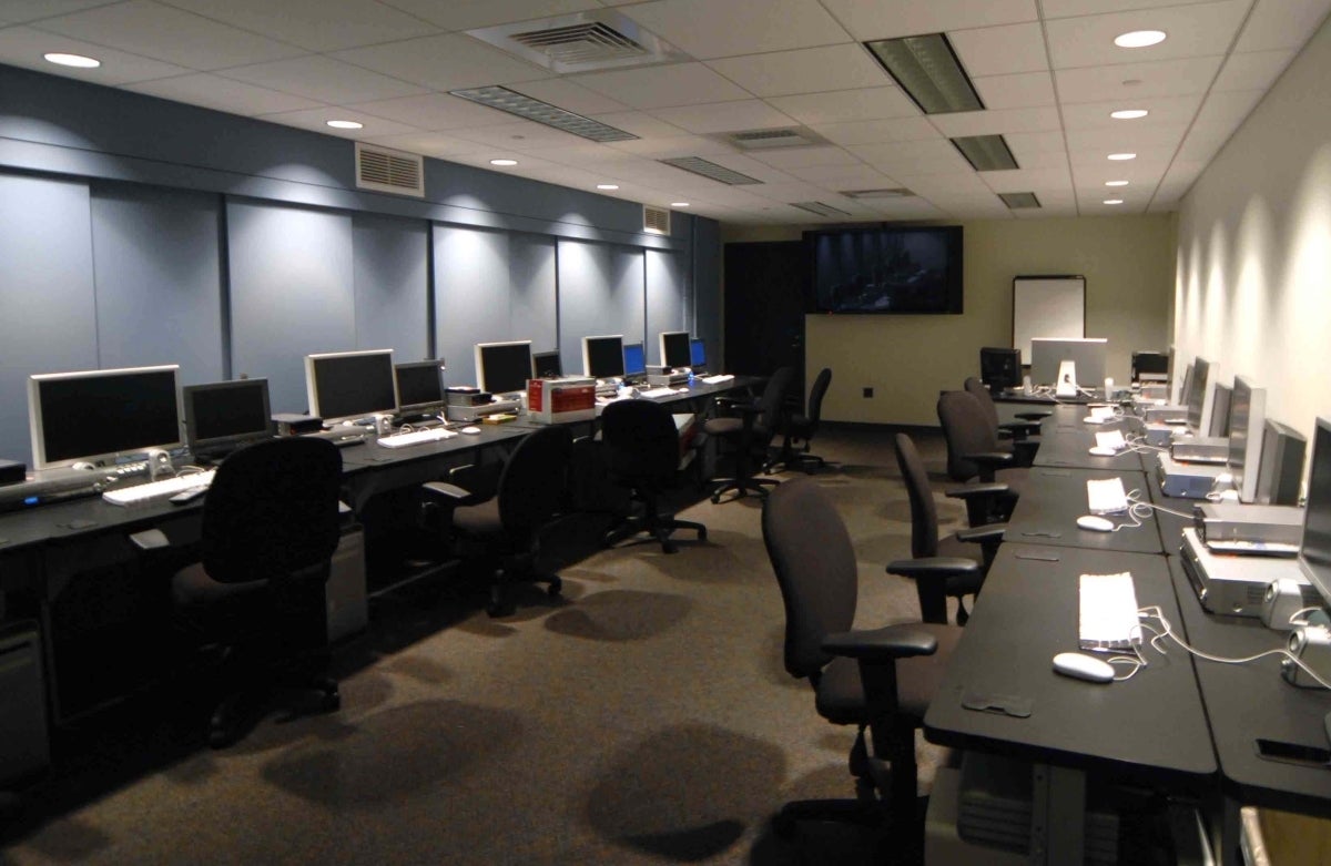 Photo of media lab workstations