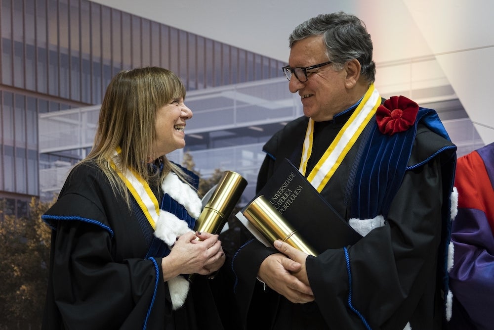 Barbie Zelizer and José Manuel Barroso