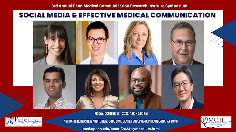 Decorative image about social media conference featuring speaker headshots and basic information