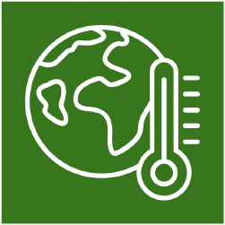 Climate icon of the earth and a thermometer