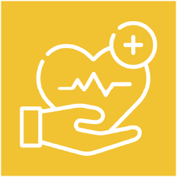 Health icon of a heart with a heartbeat