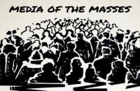 Fragment of a book cover for Media of the Masses by Andrew Simon