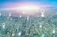 Fantasy image of people being connected from different locations