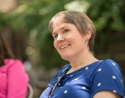 Joanne Murray 700 x 550.jpg Joanne Murray seated outside