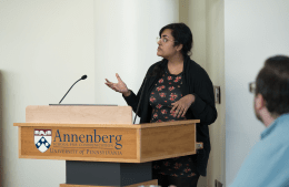 Roopa Vasudevan presenting her research