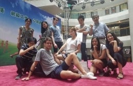 Penn Media Scholars posing with Zhejiang University students in China