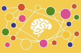 Diagram with brain in the center of nodes that are all connected