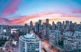 Overhead view of the city of Vancouver; photo credit: Stephen H / Unsplash