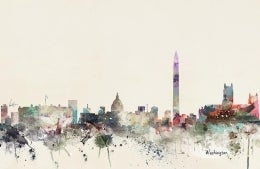 Art of Washington DC skyline