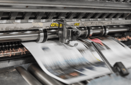 Newspaper on printing press