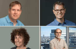 Four portraits (clockwise from top left) David Brain; Duncan Watts; Kenneth S. Zaret; and Susan R. Weiss