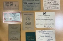 Alexander Kendrick's identity cards, issued by various countries, during his time abroad in the 1940s-60s