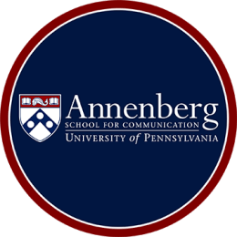 Annenberg logo on a navy blue background with a red border