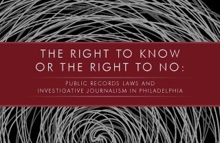 Abstract Cover Image of "The Right to Know or The Right to No" Report