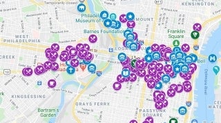 Philly Map screenshot 1920 x 1070.jpg Screenshot of google map showing many restaurants and attractions labeled