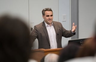 Photo of Damon Centola teaching