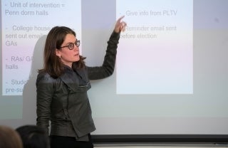 Emily Falk teaching at Annenberg School for Communication