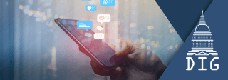 Hand holding a phone with illustrations of mobile notifications coming out of the phone, photo credit RoBird / Shutterstock