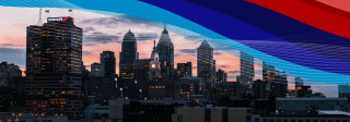 View of Philadelphia skyline in the evening