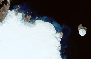 Satellite view of ice caps