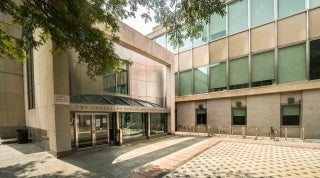 Walnut Street entrance of the Annenberg School for Communication at Penn