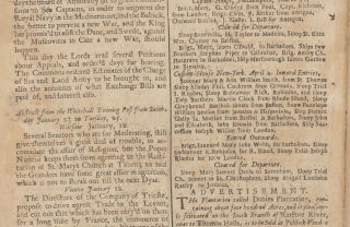 A section of a 1726 issue of The New-York gazette