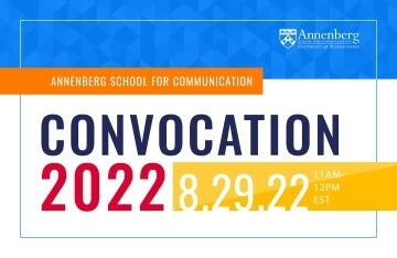 Graphic that says "Convocation 2020, 8/29/22, 11am-12pm EST
