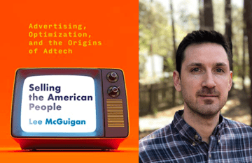 Image of Lee McGuigan and his book cover for Selling the American People
