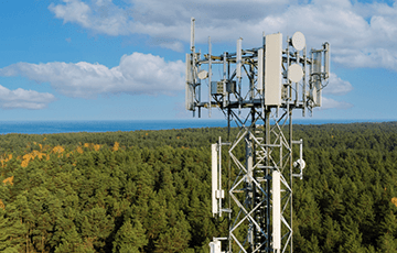 Telecom tower overlooking forest
