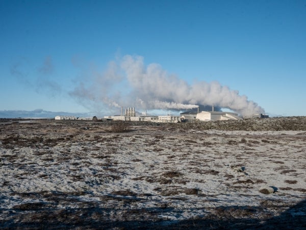 The Svartsengi geothermal power station near Keflavik, Iceland