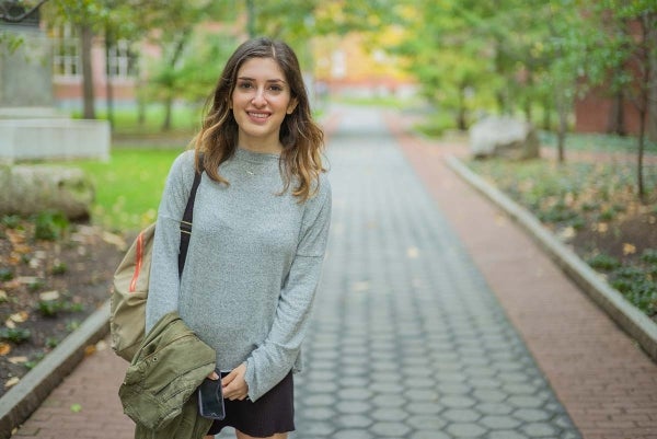 Elizabeth Heit poses for photo on Locust Walk