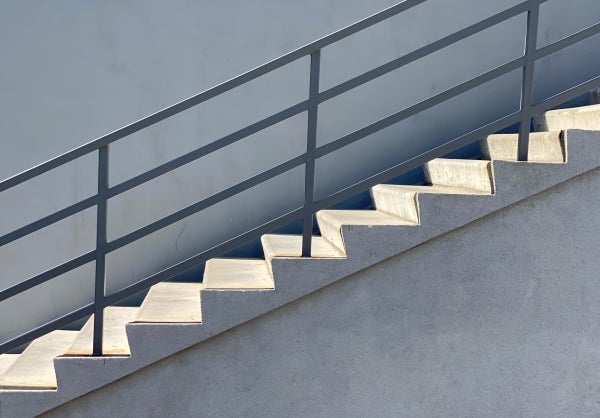 Outdoor Stairs with metal railing