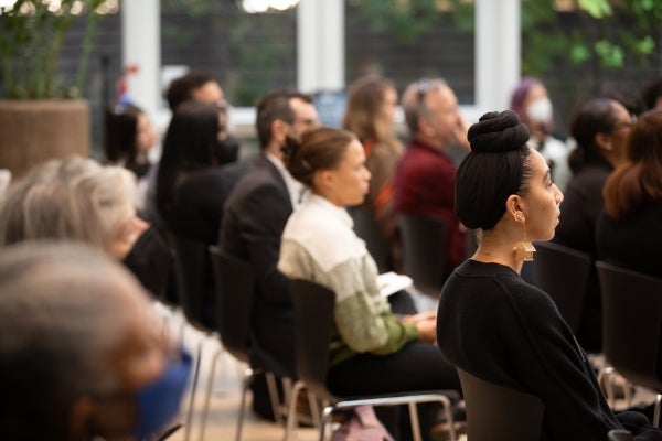 Audience members at the PLAC conference at Perry World House.