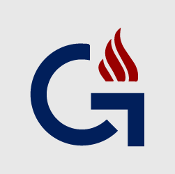 CARGC research theme 2 icon. Large G and flame.