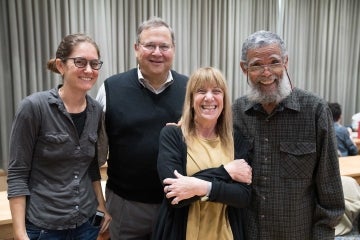 Emily Falk, Robert Hornik, Barbie Zelizer, and Oscar Gandy standing together